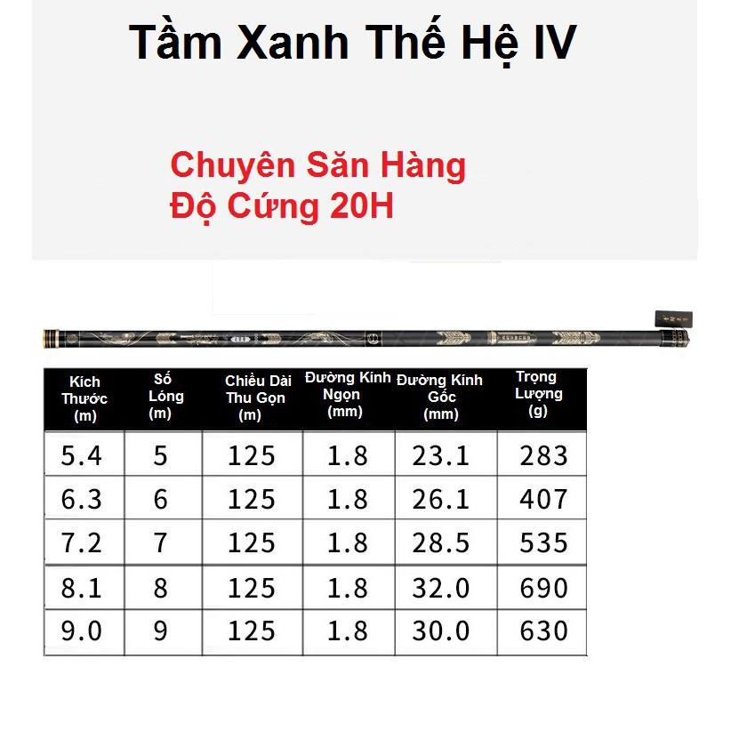 Cần Câu Tay Tầm Xanh Thế Hệ III, IV, V Độ Cứng 20H Chuyên Dùng Săn Hàng