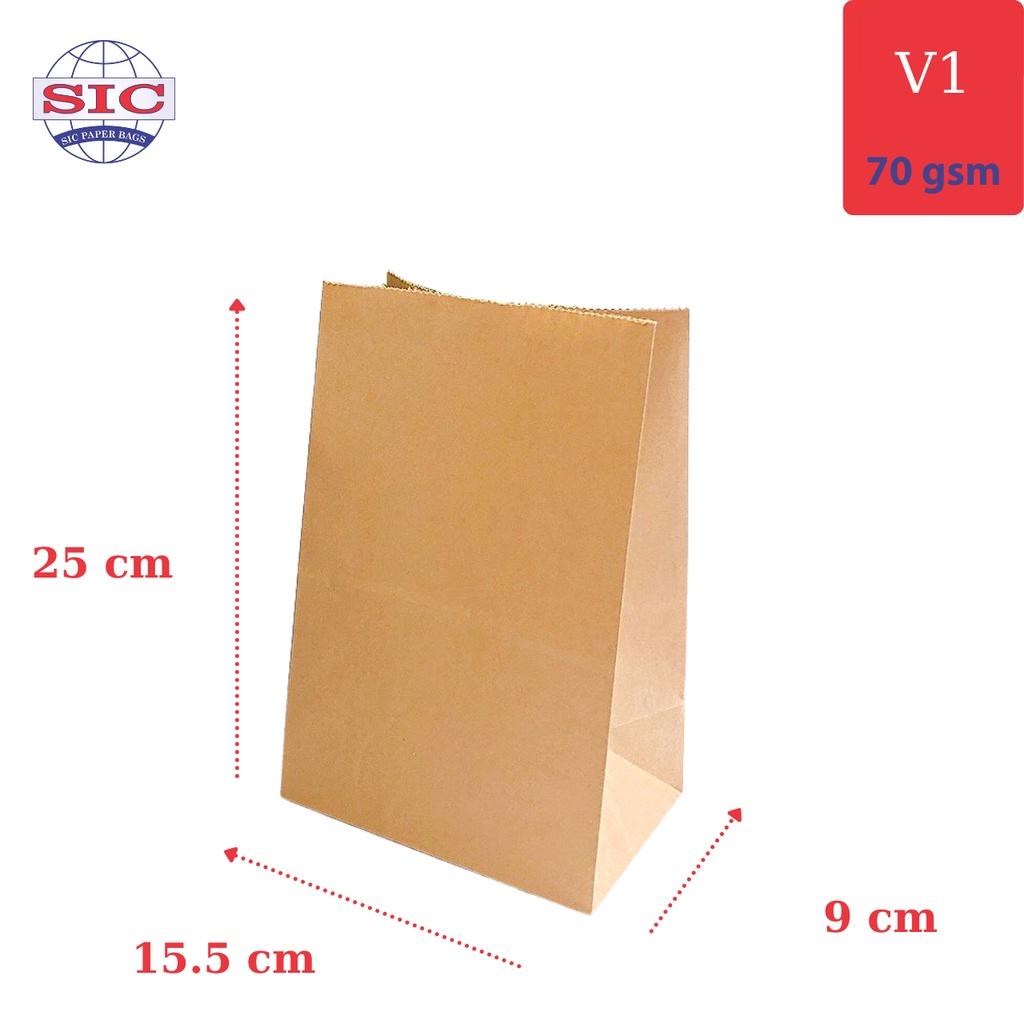 10 CHIẾC TÚI GIẤY KRAFT V1: 15.5x9x25 KHÔNG QUAI