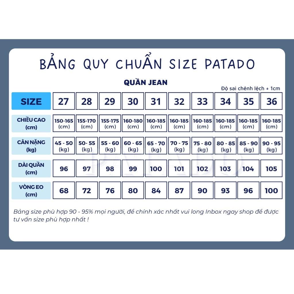 Quần jean xám nam PATADO dáng baggy ống suông rộng mã ST01 vải jeans bò cao cấp