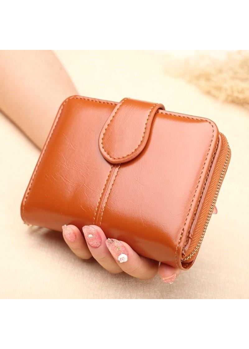 Ví nữ mini cầm tay da trơn kiểu dáng Hàn Quốc