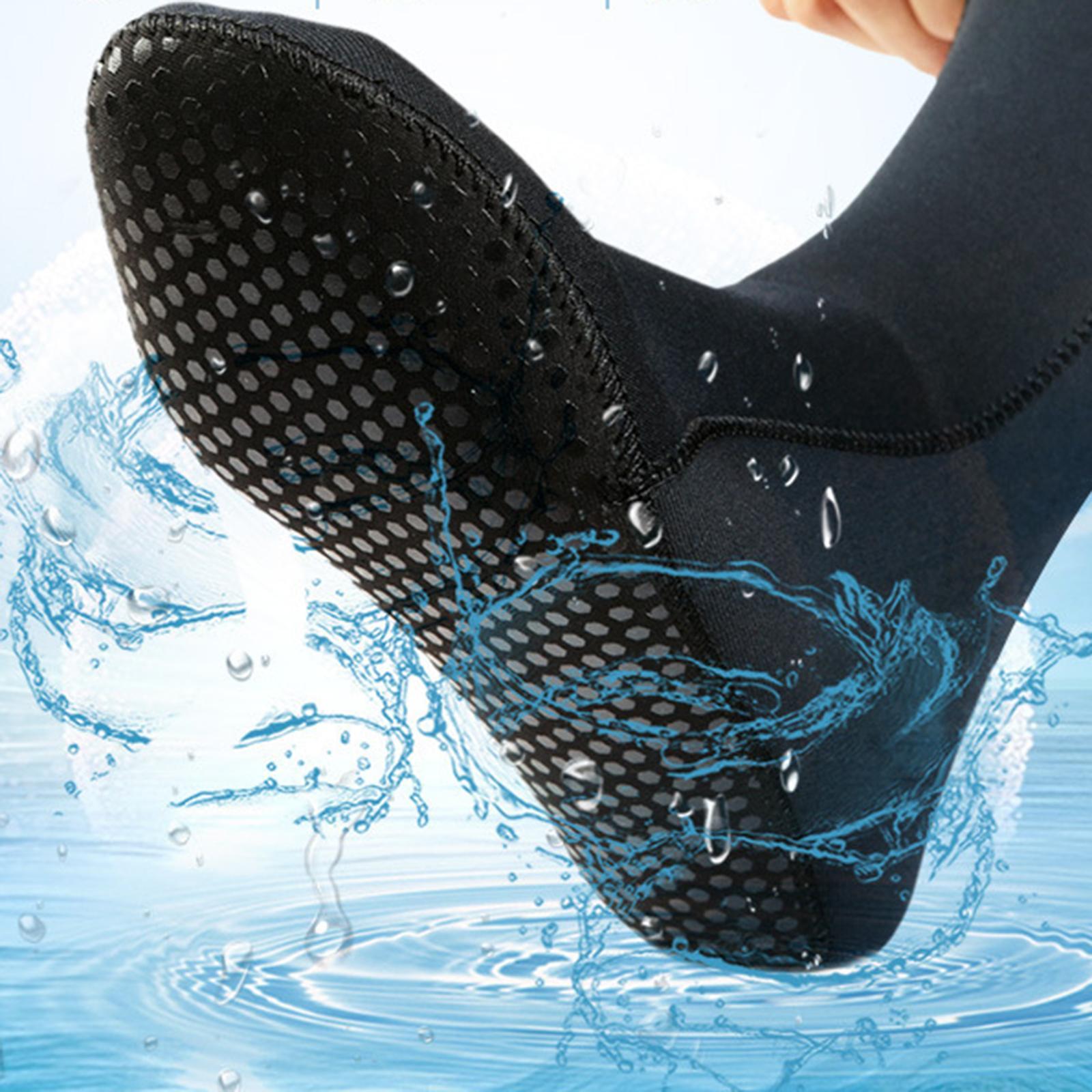 2 Pairs Neoprene Diving Scuba Boots 3mm Surfing Snorkeling Socks Black M