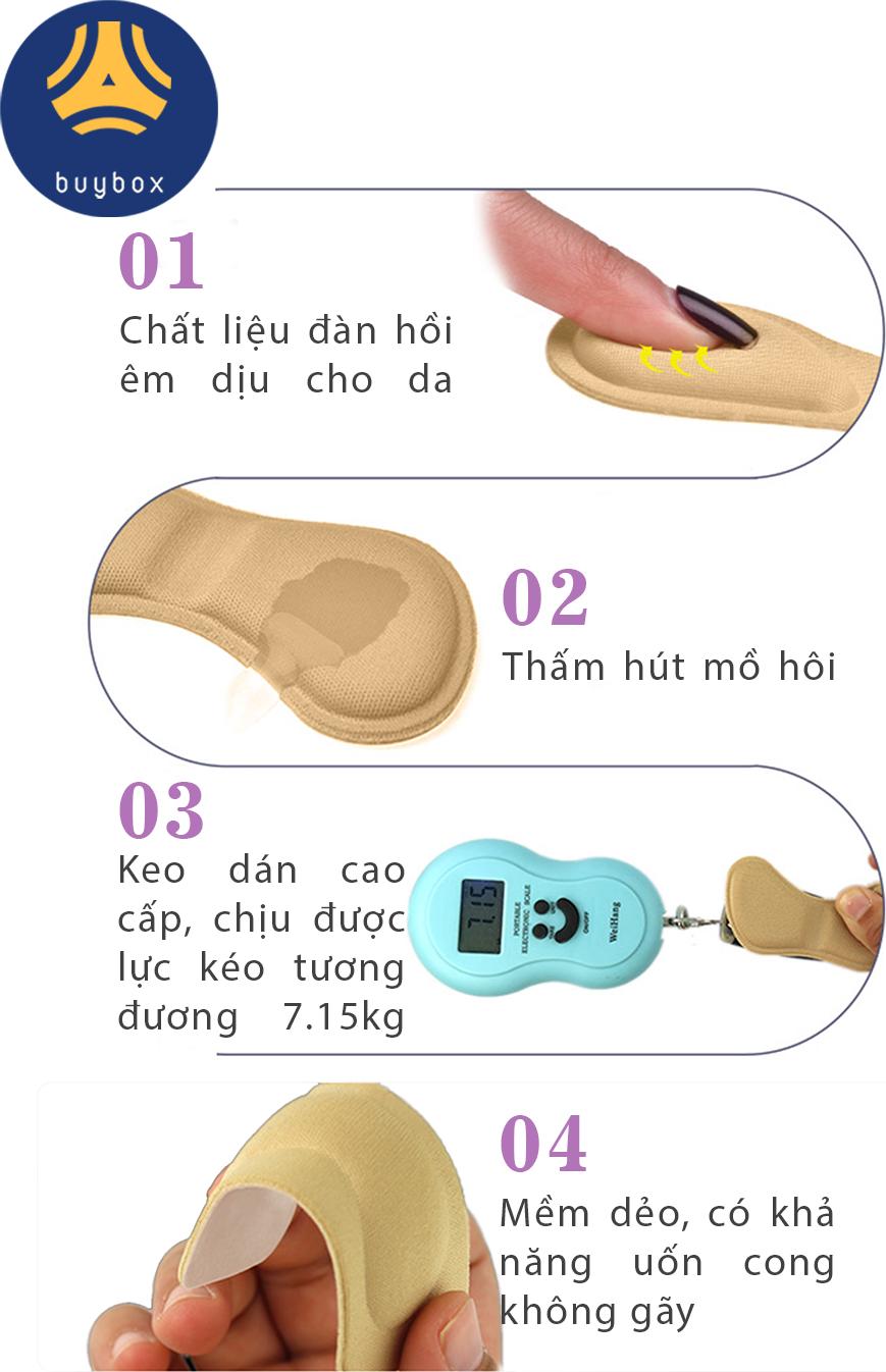 Hình ảnh Bộ 2 cặp lót giày 4D bảo vệ gót chân và chống tuột gót giày (loại bầu) - buybox - BBPK54