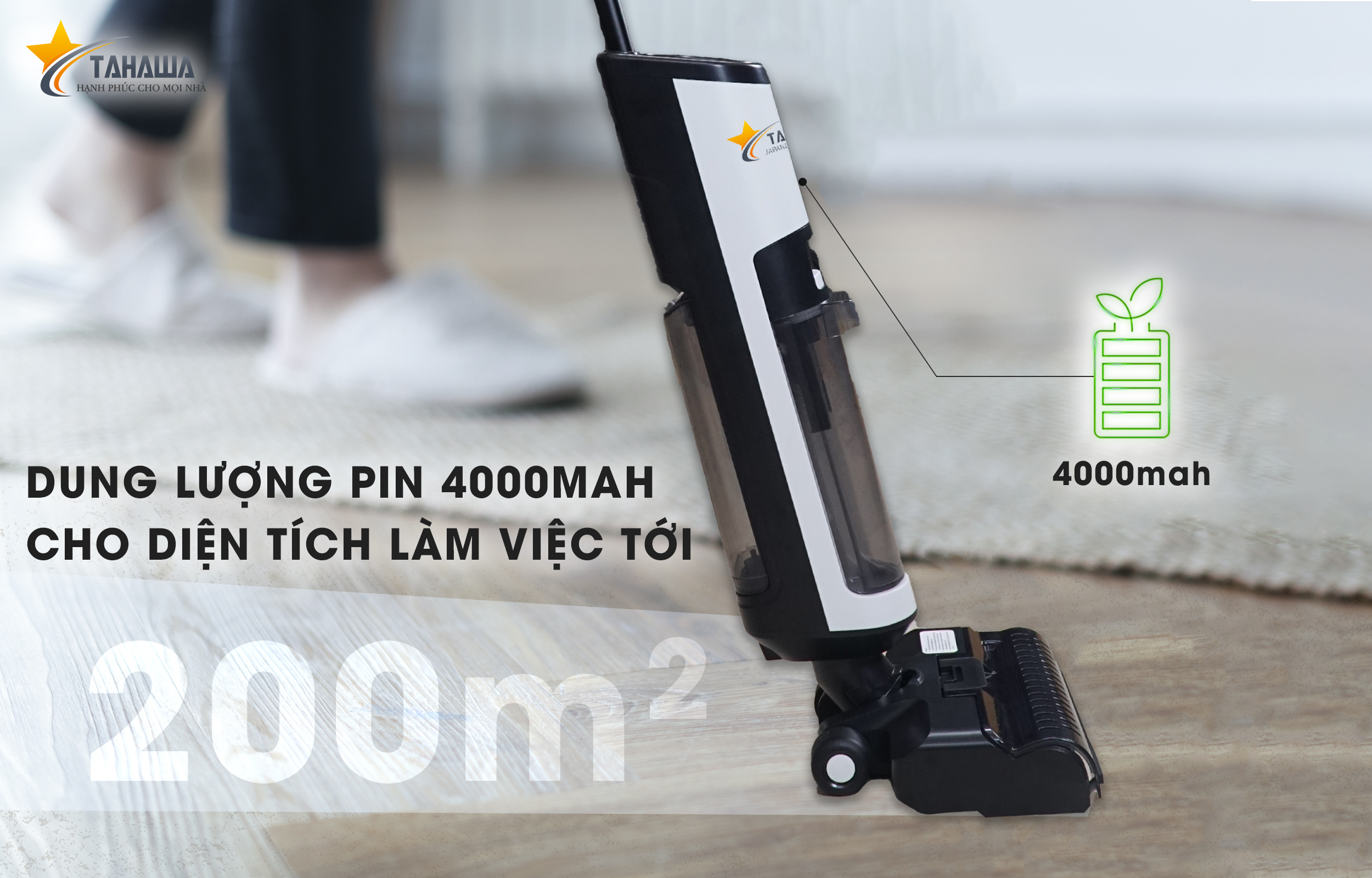 Máy hút bụi cầm tay TAHAWA TH-I7 Pro Máy hút bụi lau nhà cầm tay khô và ướt, tự động giặt giẻ 2 bình chứa nước riêng biệt, tự giặt giẻ, sữ dụng bơm nước điện tử, diệt khuẩn