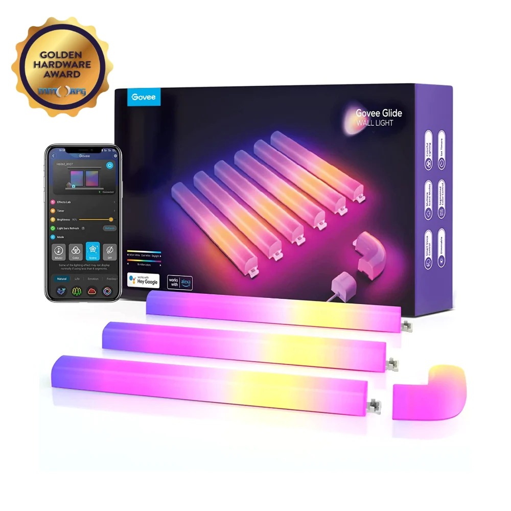 Đèn LED treo tường Govee Glide Wall Light H6062 | DIY, công nghệ RGBIC 16 triệu màu tùy chỉnh, kết nối thông minh | Hàng chính hãng