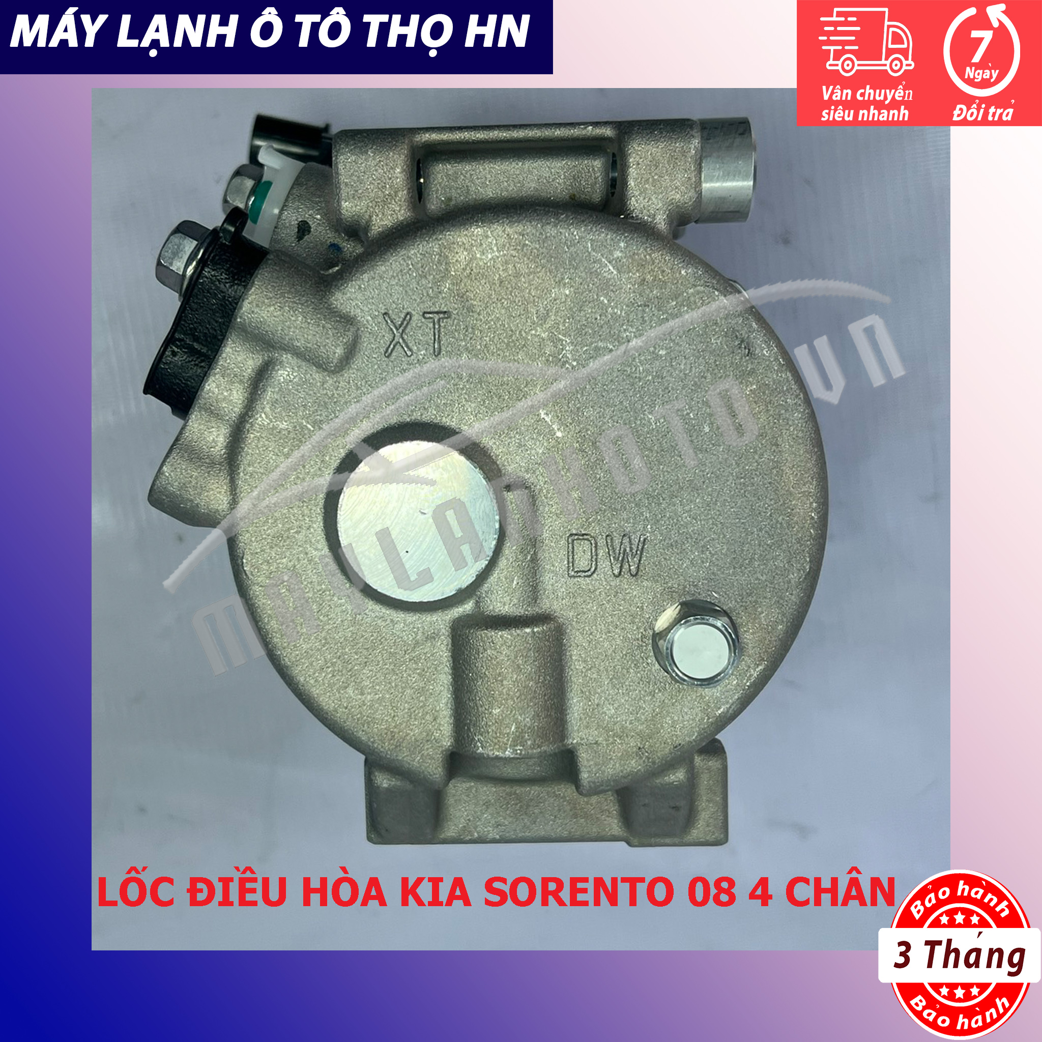 Lốc điều hòa (block,máy nén) Kia Sorento 2008 (4 chân, van điện) Hàng xịn Hàn Quốc 97701-2P310/2P360