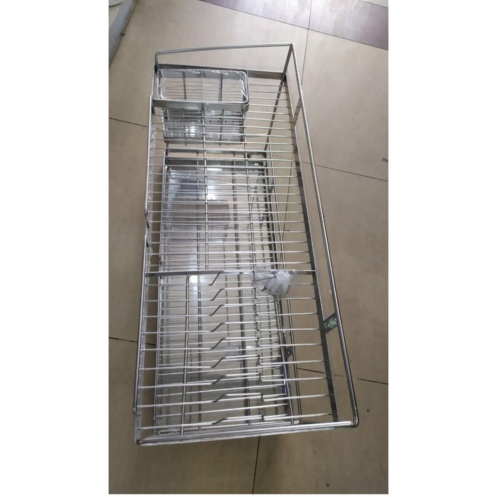KỆ CHÉN 2 TẦNG INOX 304 CHUẨN KÍCH THƯỚC 80-28-40