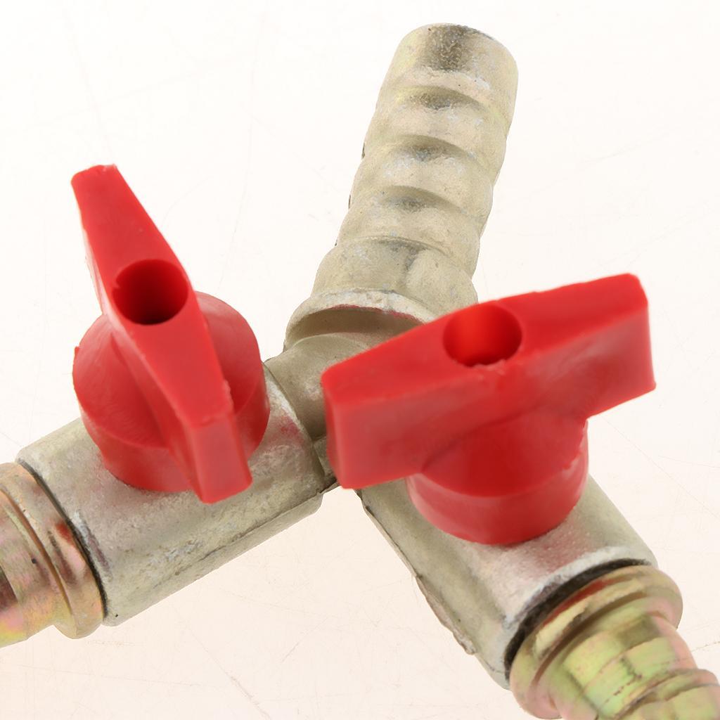 3-6pack Brass 3 Way Y Shaped Gas Fuel Oil Hose Switch Shut Off Ball Valve