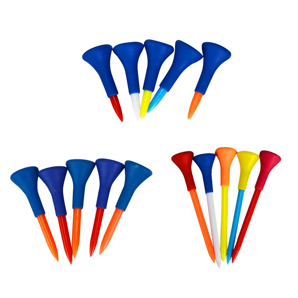 20x Durable Soft Rubber Cushion Top Golf Tees Random Color Short+Medium