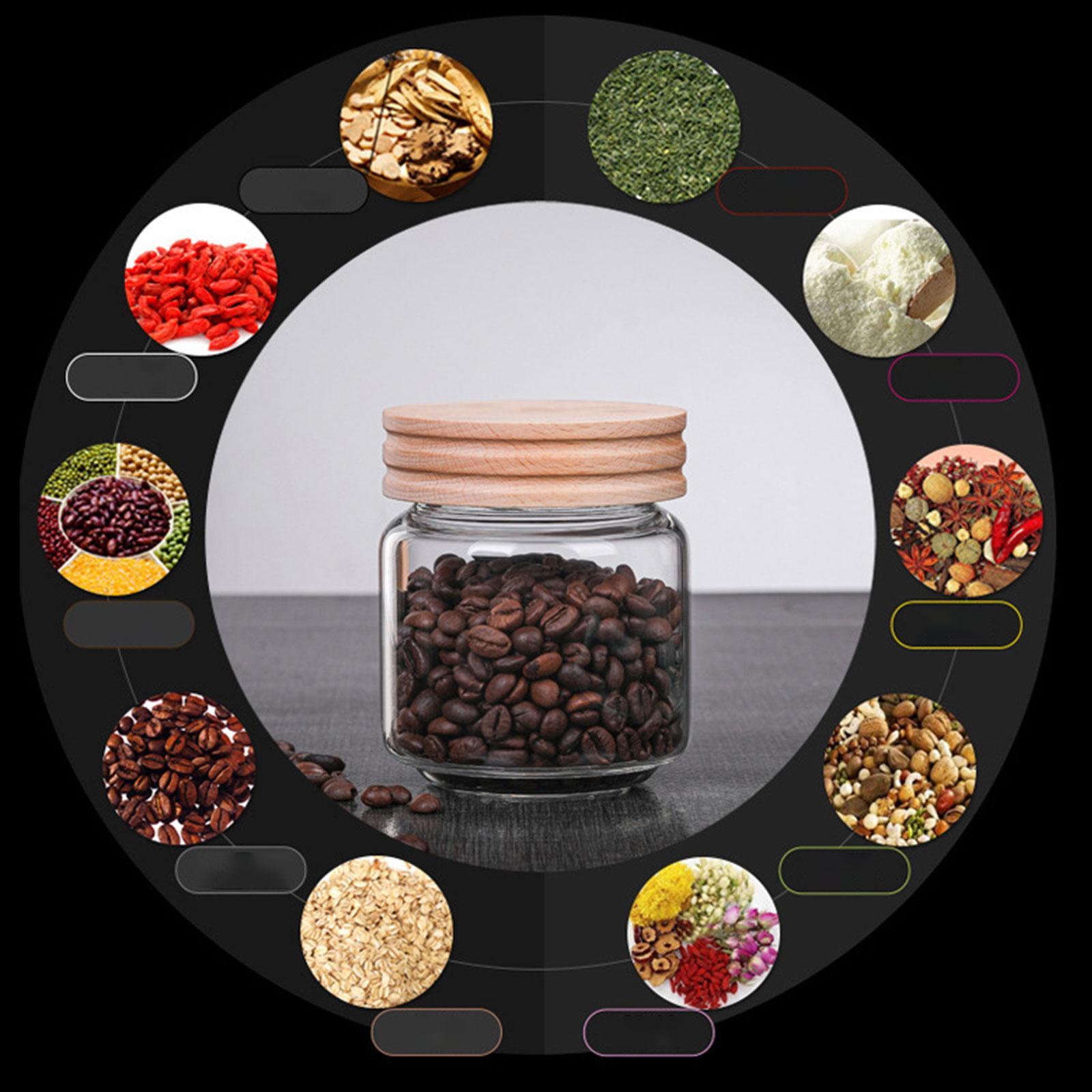 4x Glass Storage Jar Canisters Canister Decorative Cookies Cereal Sugar Rice