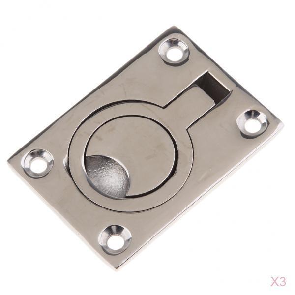 3x 316 Stainless Steel Boat Pull Latch Handle Locker