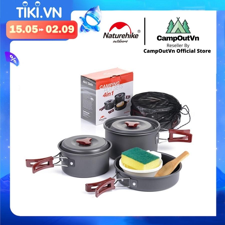 Bộ nồi nấu ăn cắm trại Naturehike NH15T203-G gọn nhẹ A426