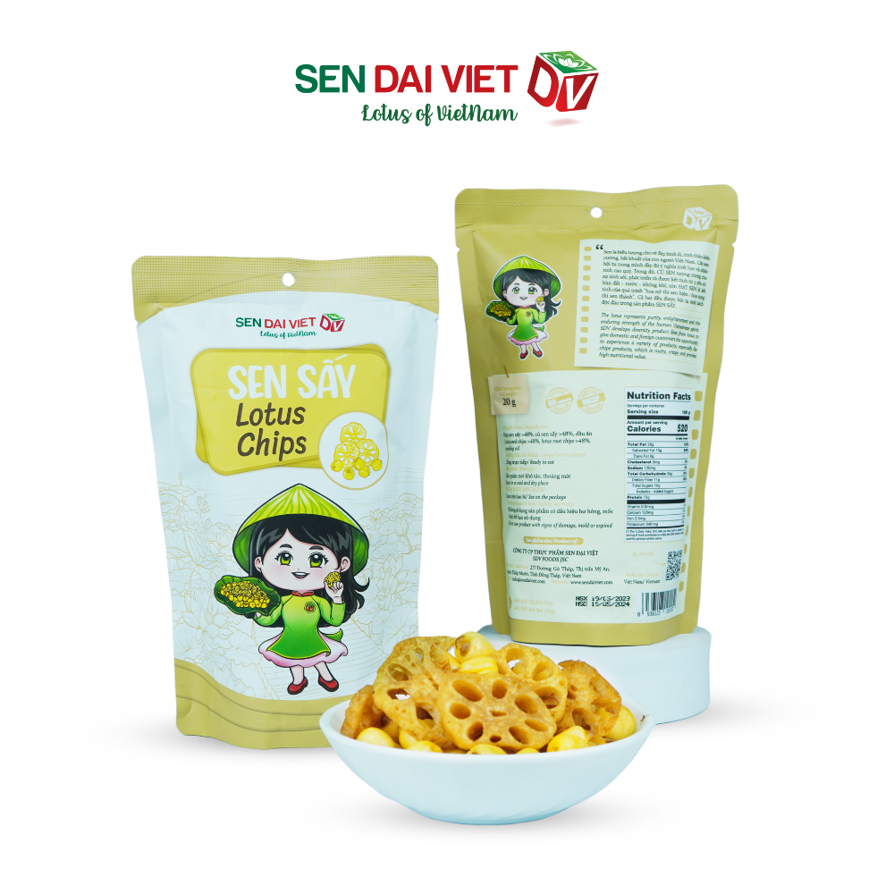 Sen Sấy Nguyên Vị- Không Đường, Ăn Vặt Không Lo Tăng Cân, ĐV- Sen Đại Việt-Gói 30g