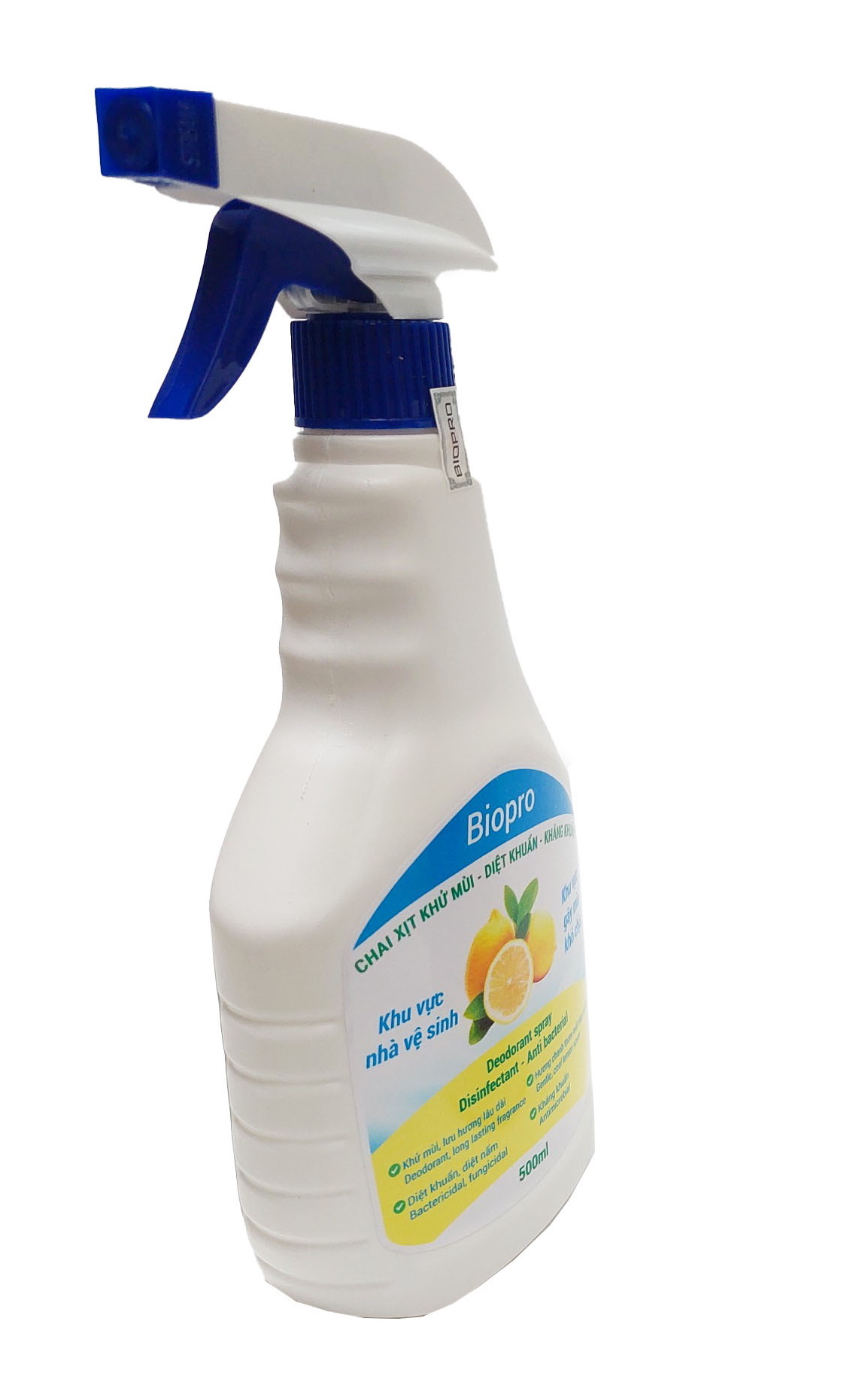 Chai xịt Biopro 500ml khử mùi diệt khuẩn kháng khuẩn Khu vực gây mùi khó chịu Khu vực nhà vệ sinh Hương chanh thơm mát