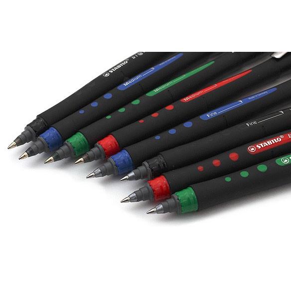 Bộ 2 cây bút bi STABILO Black F (xanh+đỏ) + bút xoá Correction Pen CPS88