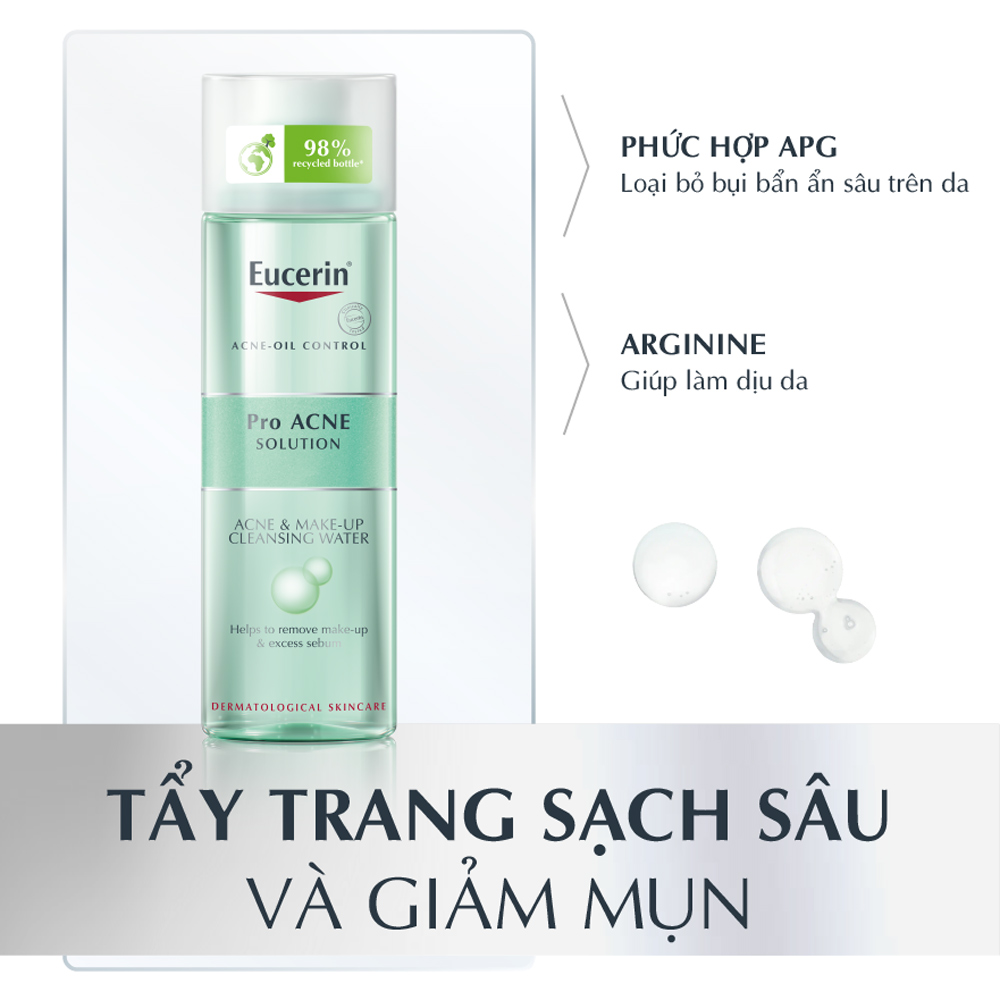 Nước Tẩy Trang Da Mụn Eucerin Pro ACNE Solution Acne & Make-up Cleansing Water 200ml