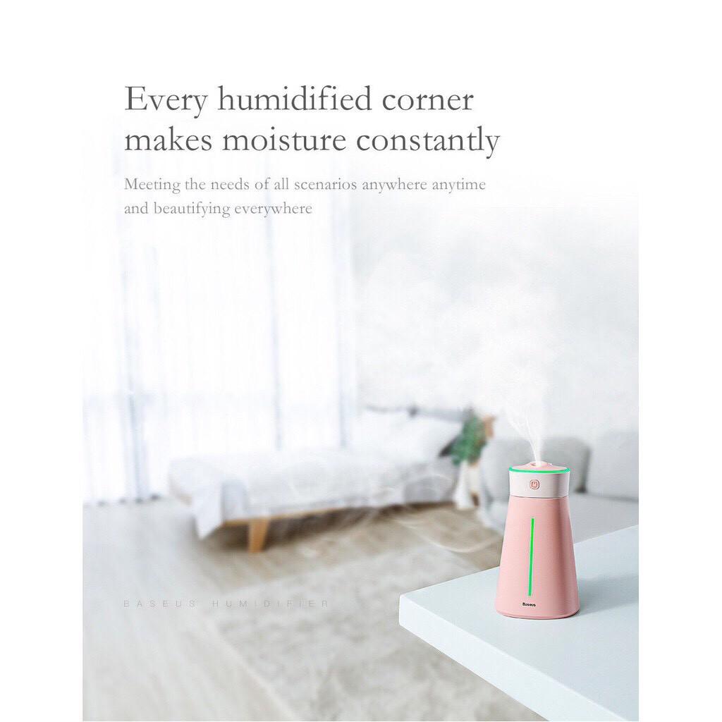 Máy phun sương, tạo ẩm, lọc không khí Baseus Slim Waist humidifier (380ml, USB 5V, Ultrasonic Air Diffuser/ Humidifier) -Hàng Chính Hãng