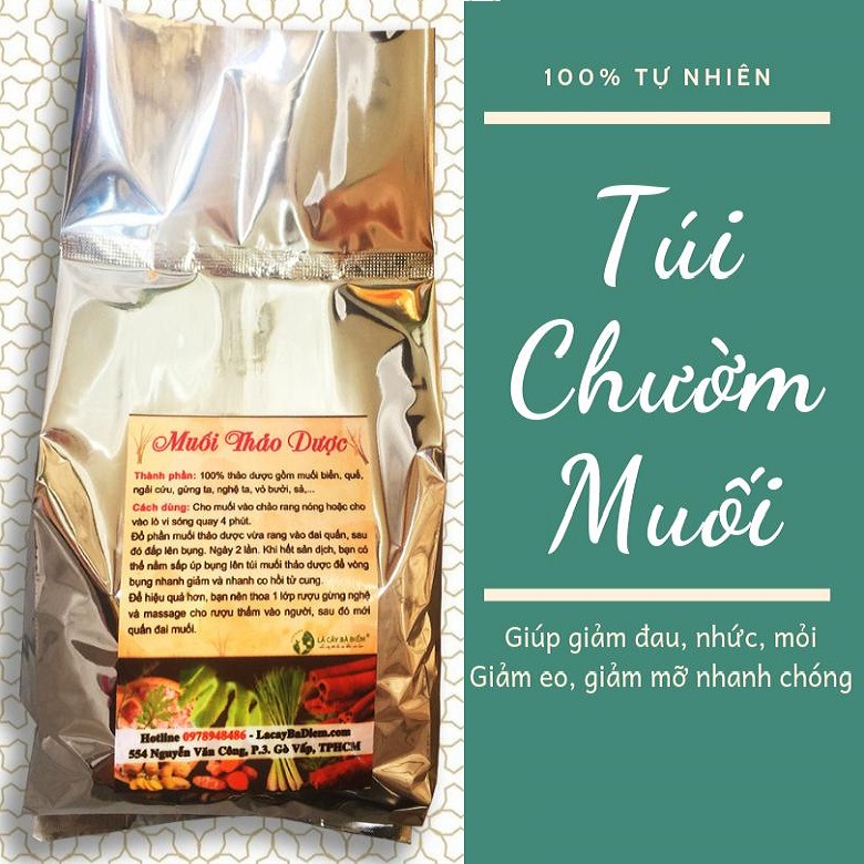 Túi muối thảo dược chườm bụng