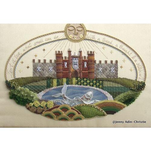 ( siêu đẹp) DIY nguyên liệu thêu tay LÂU ĐÀI CỔ TÍCH/ KIT THÊU HOOP deco home- dành cho tập thêu- nana shop