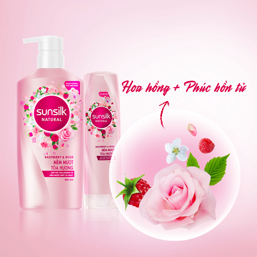 Combo Dầu Gội 650gr Và Dầu Xả 320gr Sunsilk Natural Mềm Mượt Toả Hương