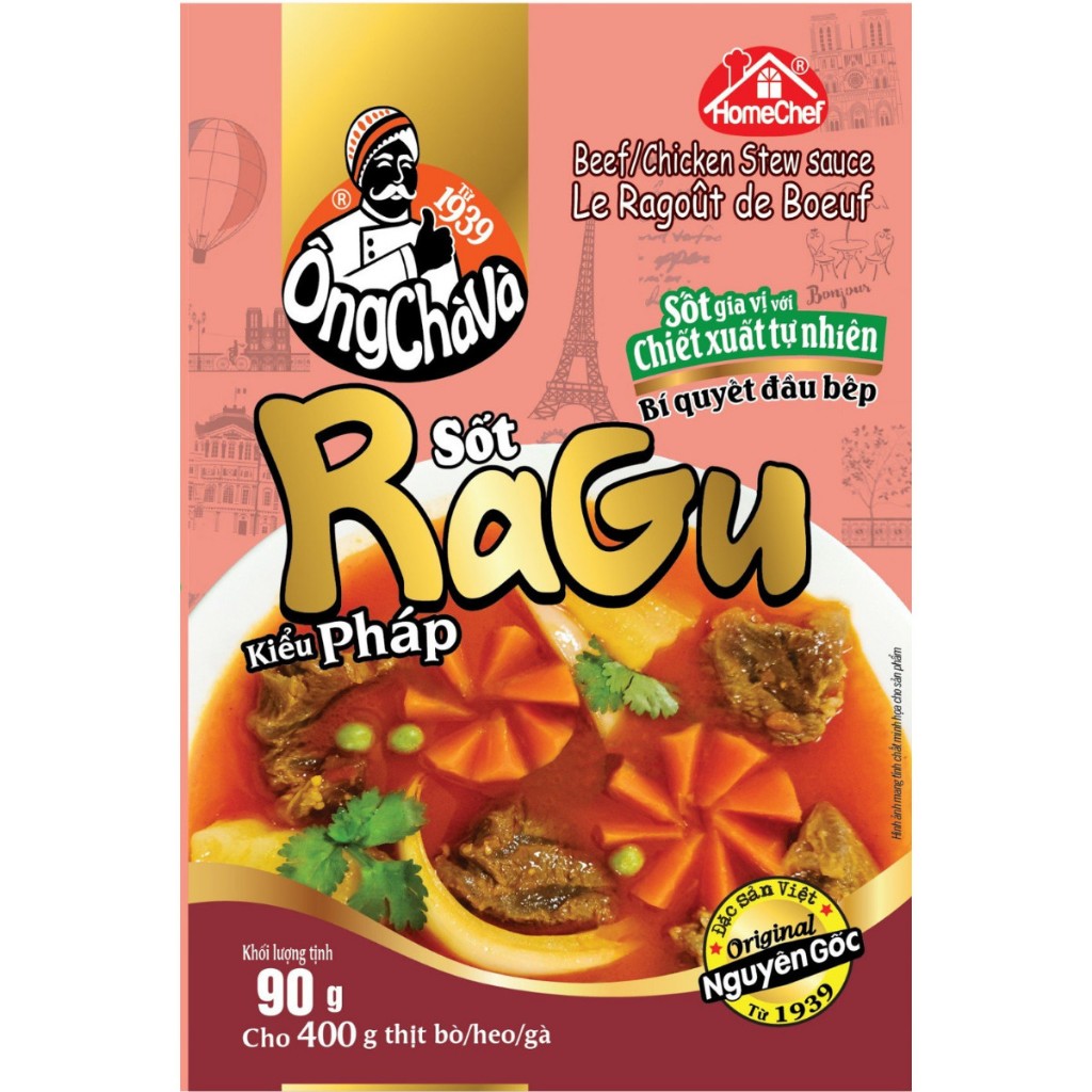 Combo 5 Gói Sốt RaGu Kiểu Pháp Ông Chà Và 90gr (Beef/Chicken Stew Sauce - Le Gagout De Boeuf)