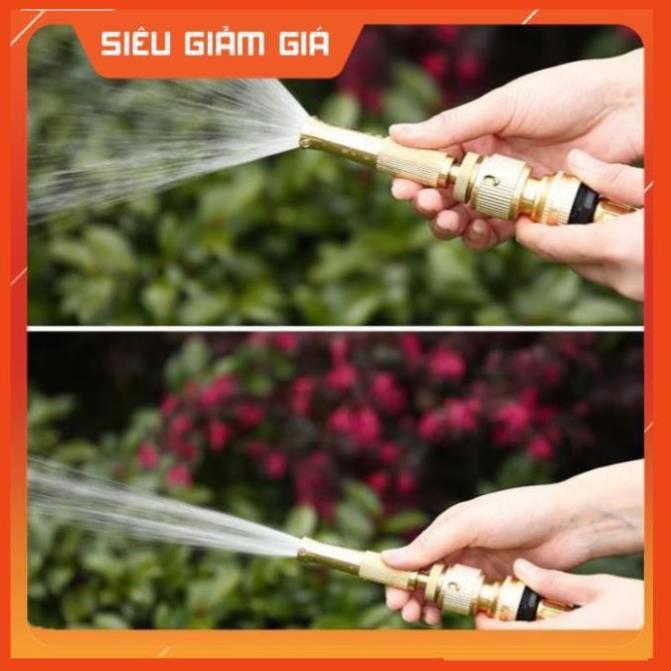 Bộ dây vòi xịt nước rửa xe, tưới cây . tăng áp 3 lần, loại 15m 206587 cút sập,nối vàng+tặng mở chai