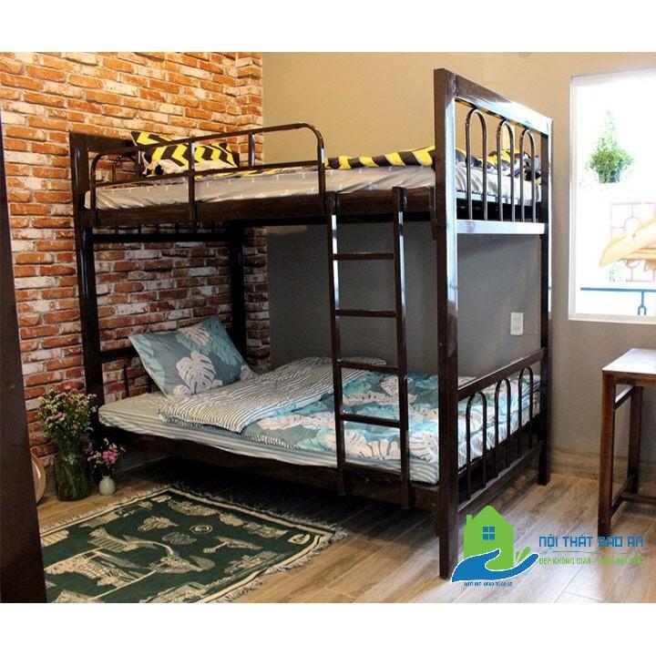 Giường sắt hộp 2 tầng sắt dày cao cấp, sơn tĩnh điện bền đẹp không rỉ sét, Ngang : 1m2x1m2