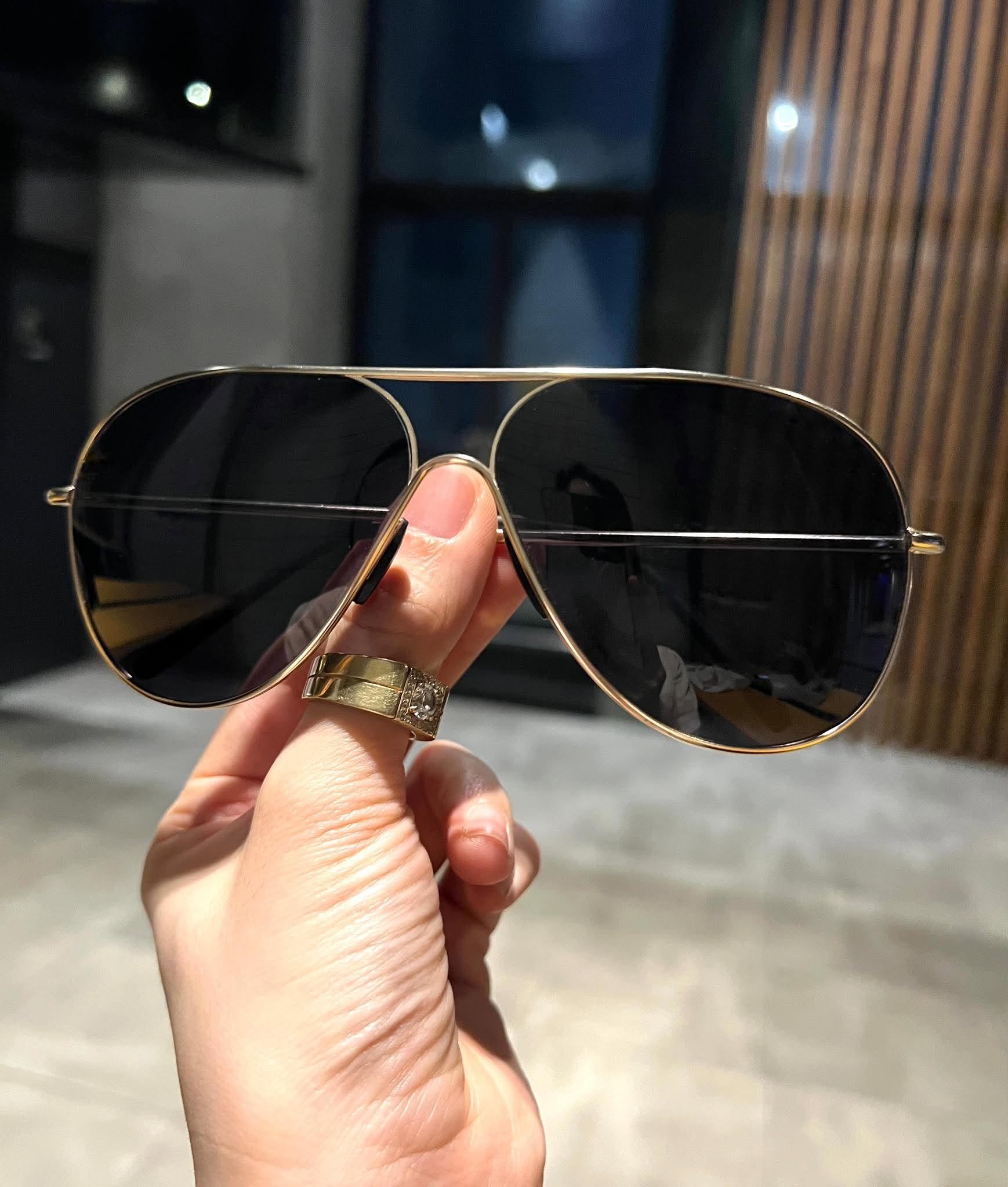 (Hàng cao cấp) Kính râm nam đi đường chống nắng dáng phi công ôm mặt
