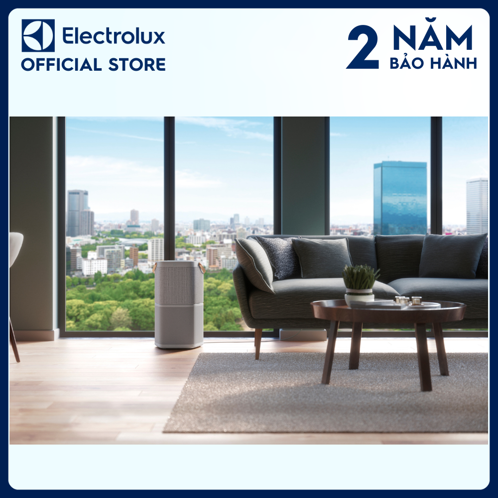 Máy lọc không khí Electrolux PA91-406GY cho phòng 60m² - Bộ lọc HEPA 13 5 lớp diệt 99.99% vi khuẩn & bụi mịn, màn hình cảm ứng hiển thị chất lượng không khí, kết nối Wifi