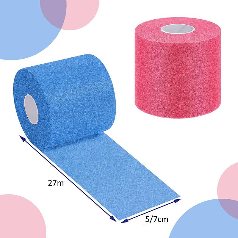 12 cuộn bọt bảo hiểm thể thao thể thao Pre Wrap Băng xốp thoáng khí băng cho mắt cá chân tay đầu gối Color: Black Size: 7cm x 27m