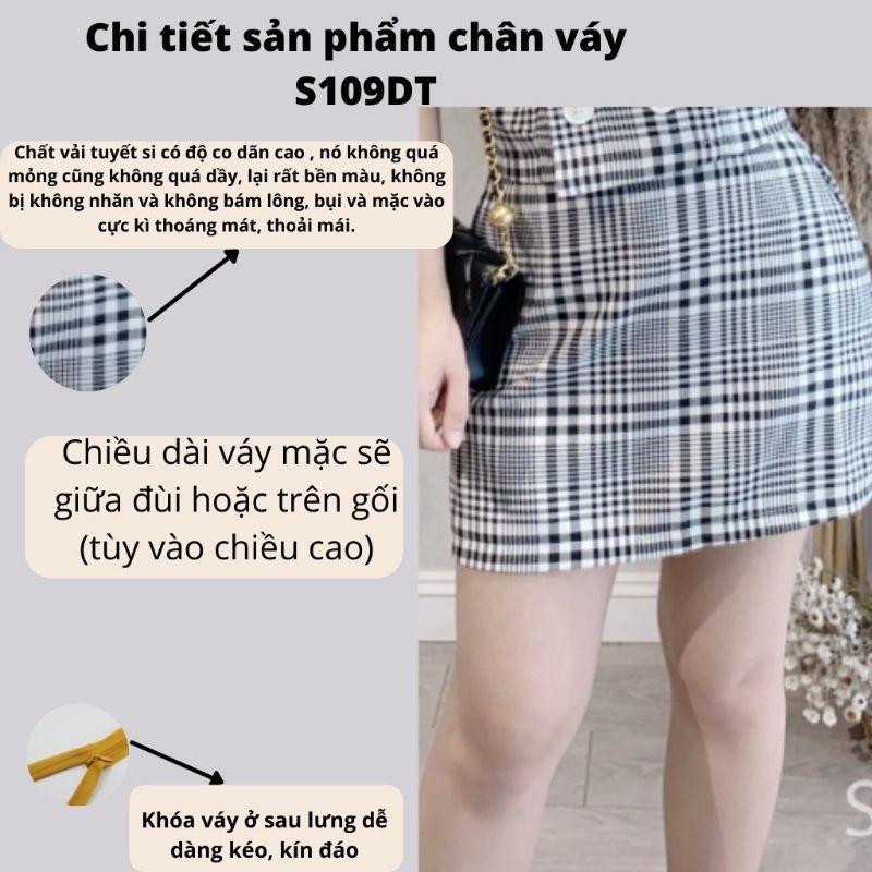 Set áo croptop chân váy kẻ caro 3 màu thiết kế HANA - S109