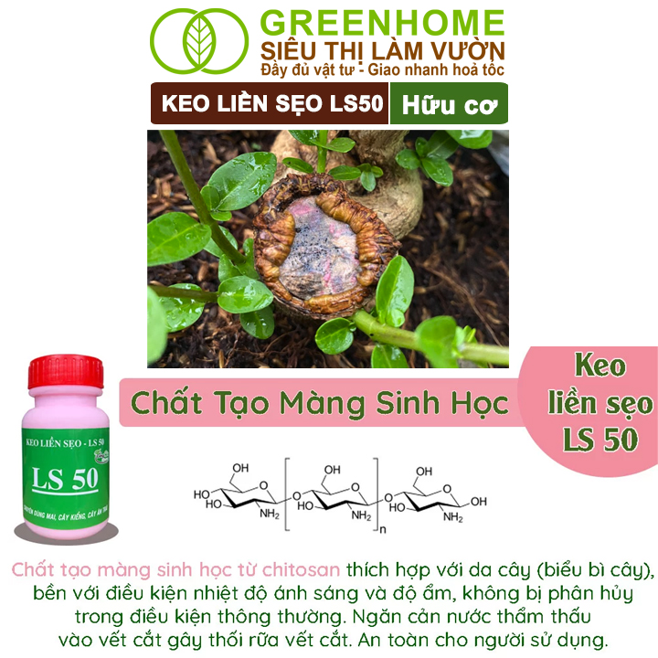 Keo Liền Sẹo LS50 Cho Cây Greenhome, Liền Nhanh Vết Cắt Da Cây, Chiết Cành,  Bonsai, Lan, Kiểng Lá