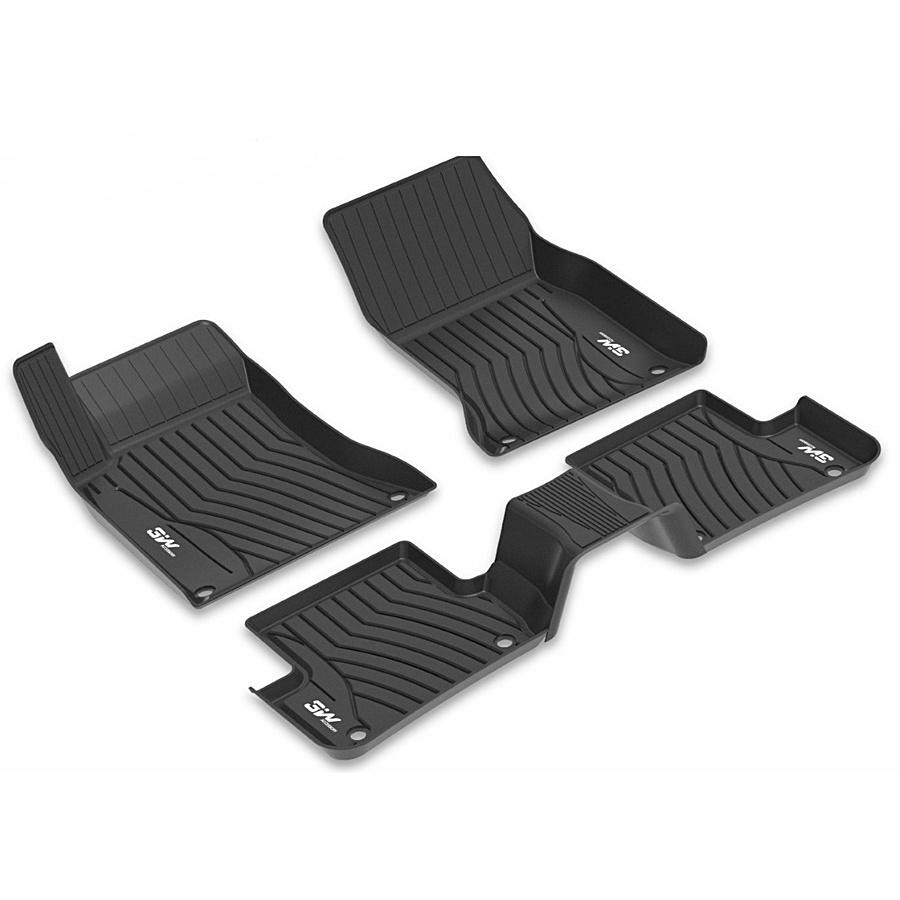 Thảm lót sàn xe ô tô Mercedes C 2022 - nay Nhãn hiệu Macsim 3W chất liệu nhựa TPE đúc khuôn cao cấp - màu đen