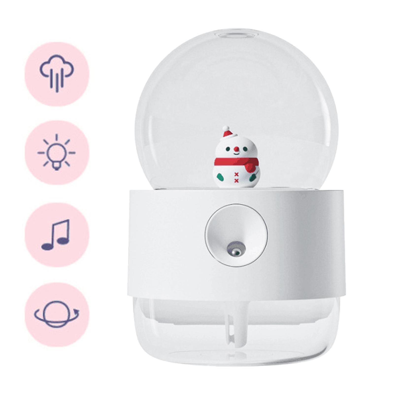 Desktop Humidifiers, 300ml Small Air Humidifier, Rotating Crystal Ball Mini Humidifiers, Cool Mist Sprayer with Night Light for Home,Office, Plants