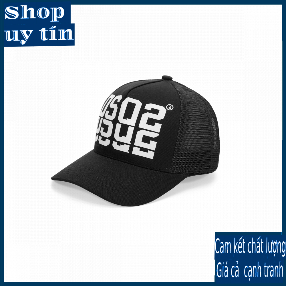 [ Miễn ship / giảm giá ] MŨ NÓN LƯỠI TRAI NAM NỮ DS PHỐI LƯỚI  CAO CẤP - đen phối chữ trắng