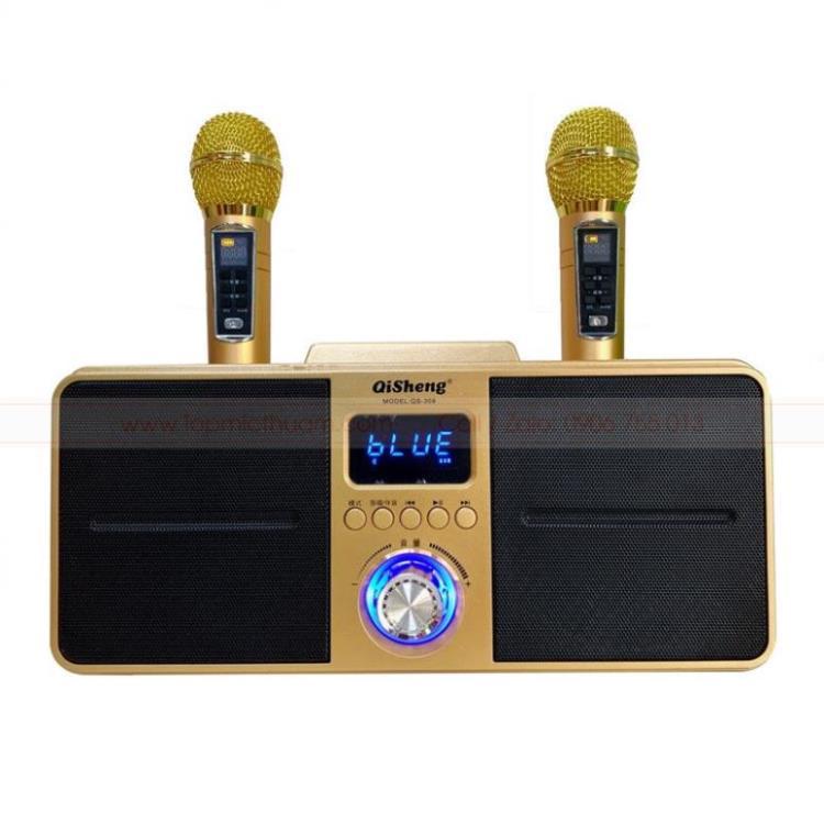 Loa Bluetooth Mini Karaoke SDRD SD 309 - Bản Cao Cấp Chất Lượng, Kèm 2 Micro Sạc Không Dây. Bảo Hành 12 Tháng