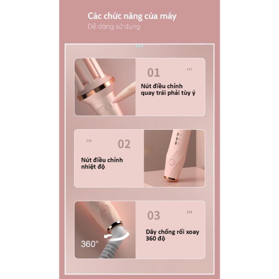 Máy uốn tóc tạo kiểu Hàn Quốc Lona đa năng, máy làm xoăn phồng tóc, tạo kiểu nhanh, xoăn lọn to nhỏ, bảo hành 12 tháng