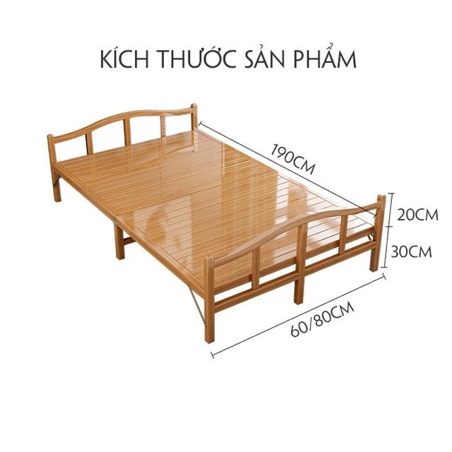 Giường Tre Gấp Gọn, Giường xếp Văn Phòng Đa Năng Cỡ 80Cm