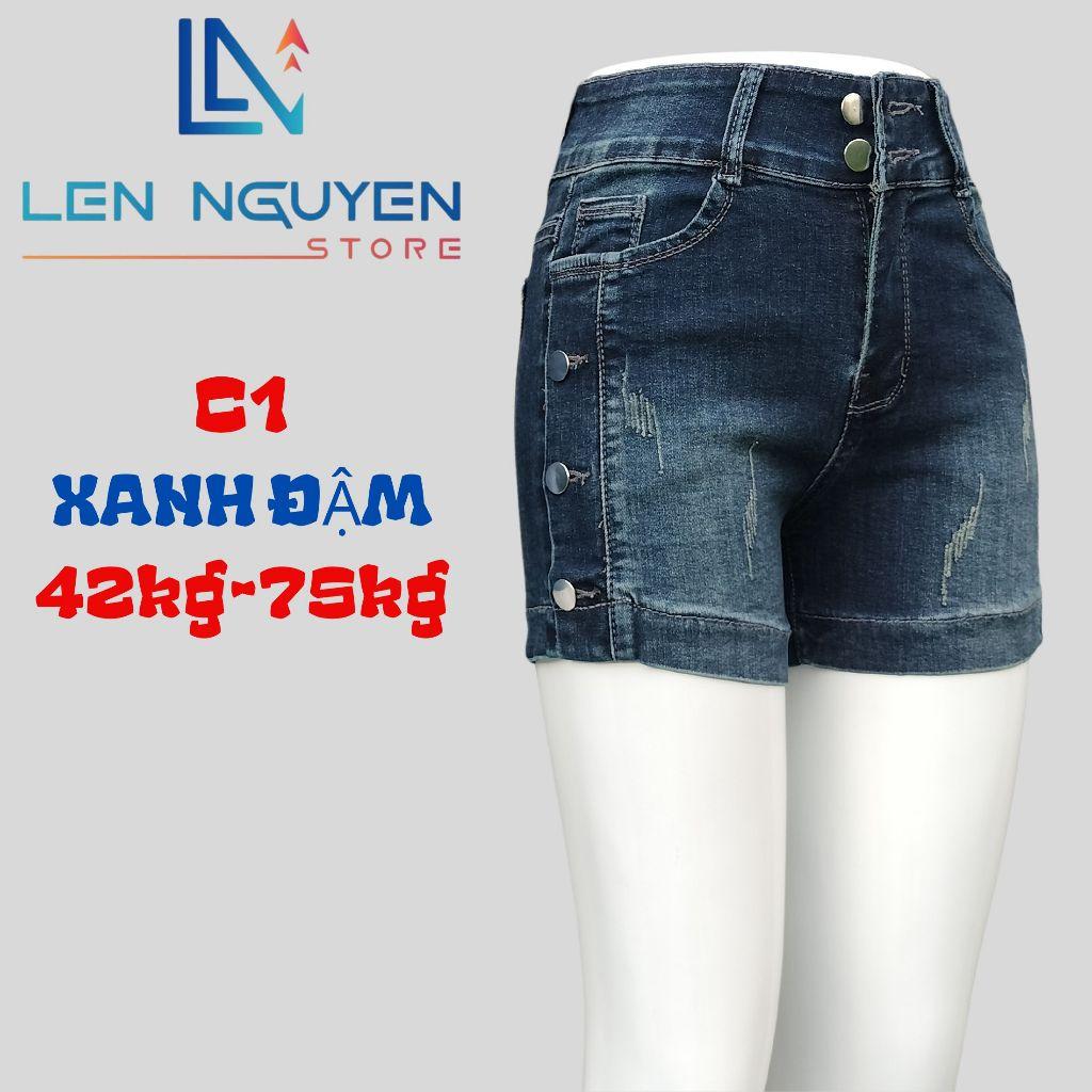 C1_Quần jean nữ, đùi, lưng cao, quần bò nữ dáng ôm, quần rin nữ có big size, cho 42kg đến 75kg,LEN NGUYEN STORE