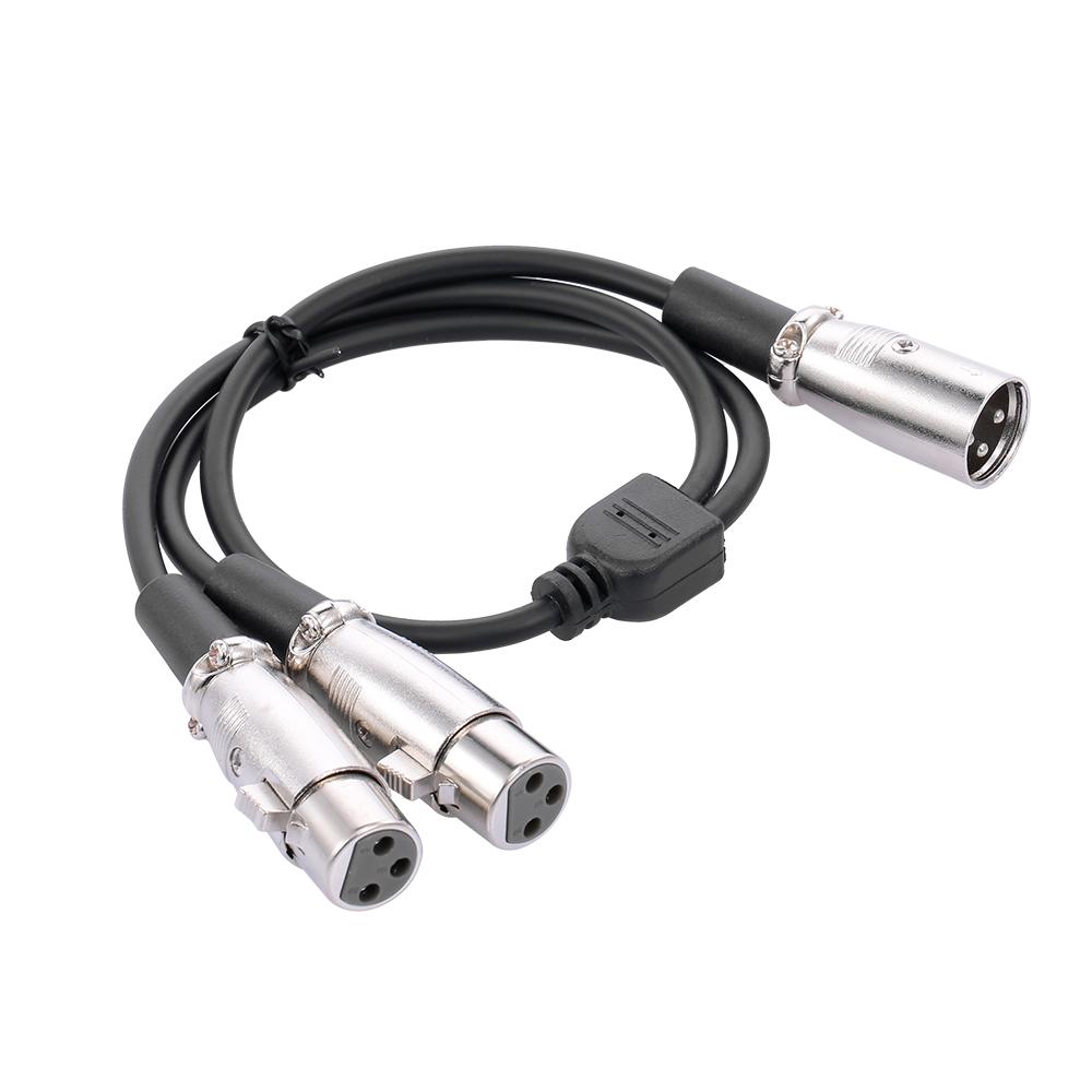 Cáp XLR 1 Male to 2 Female Bộ khuếch đại và Bảng điều khiển âm thanh 50cm