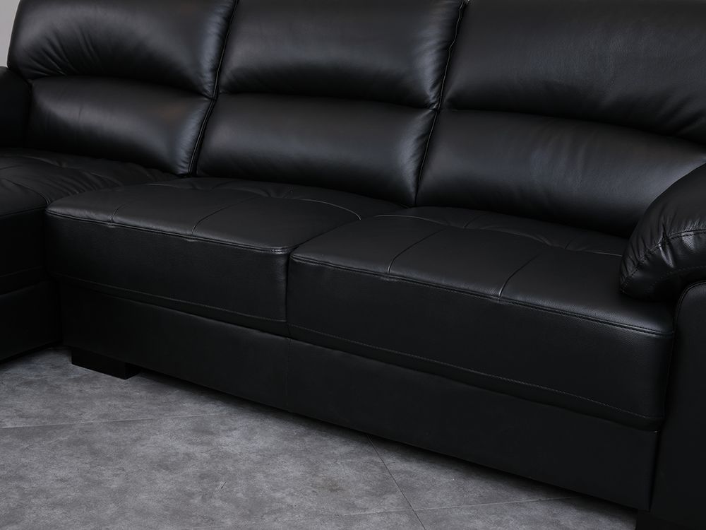 Ghế Sofa Góc L/Phải, Ghế Sofa Da Thật MORETTO Màu Đen Index Living Mall Nhập Khẩu Thái Lan