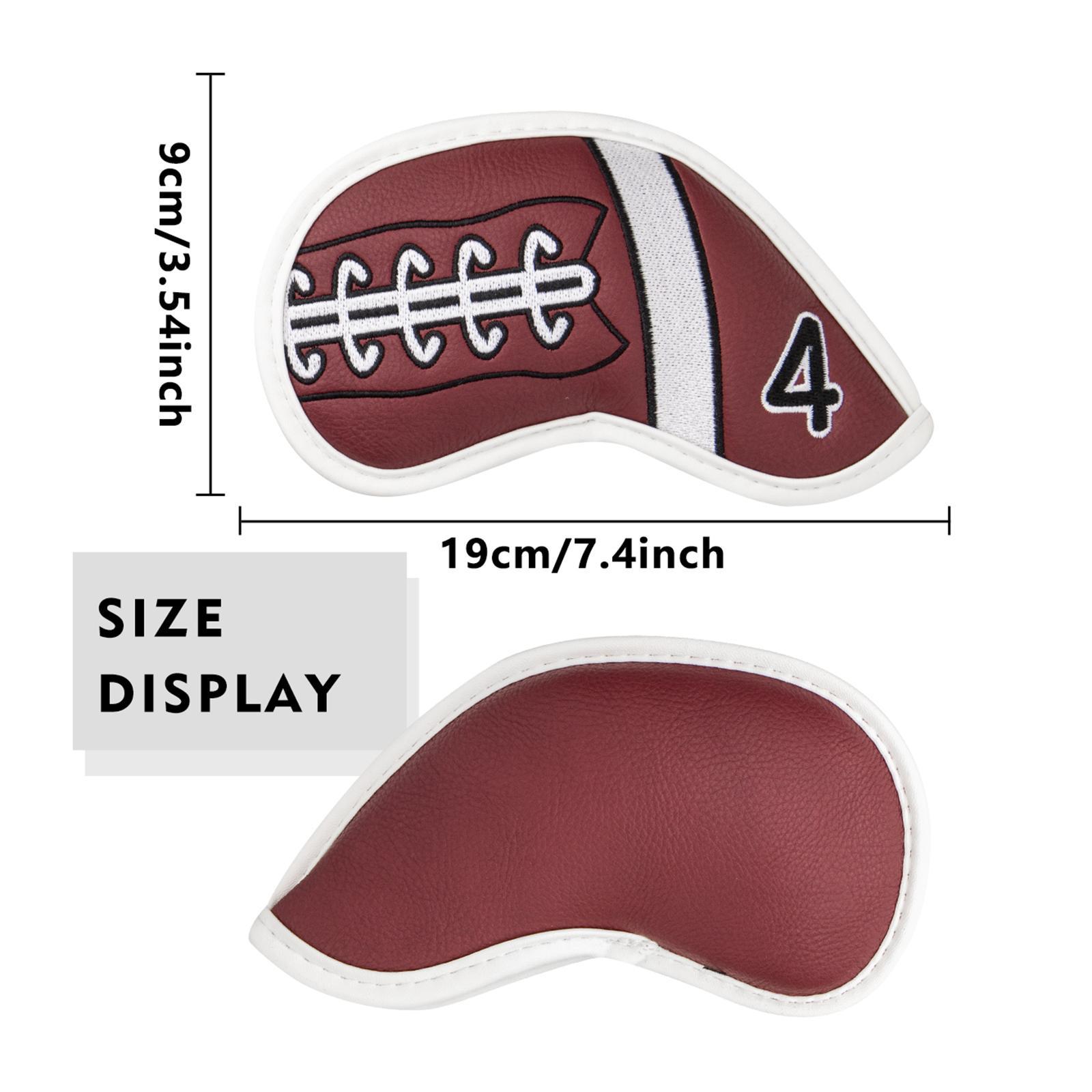 Golf Club Iron Head Covers, 9 pcs Golf Headcover Set, Thick Synthetic Leather Golf Iron Head Covers Set Fit All Brands Irons