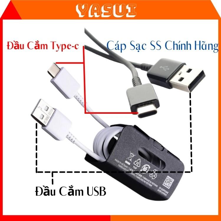 Cáp sạc type c samsung chính hãng màu trắng dài 1m hỗ trợ sạc nhanh cho Note 9/Note 8/S9/S8/ S7 bảo hành 1 đổi 1 YASUI