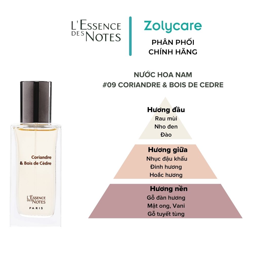 Nước Hoa Nam L'Essence des Notes Coriandre &amp; Bois De Cedre #09 Energy 30ml/50ml