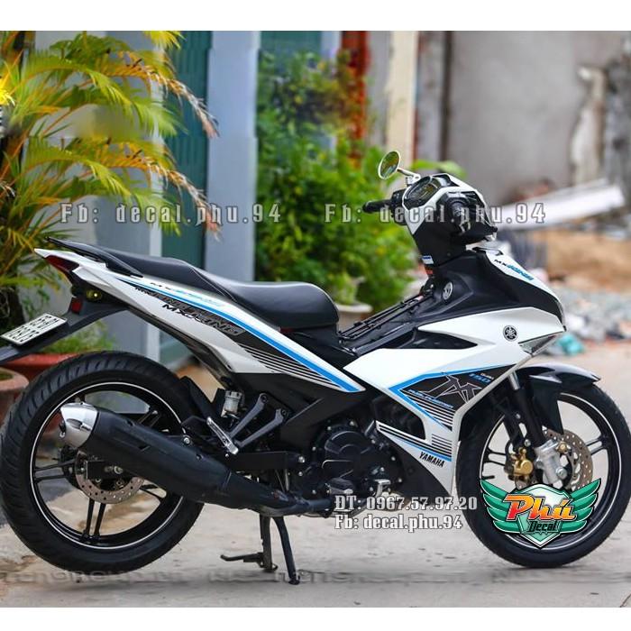 Tem rời EX 150 MX king trắng chỉ xanh