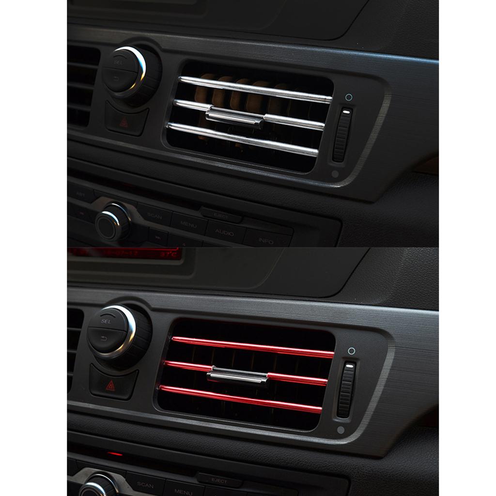 Car interior DIY Automobile Decoration Moulding Trim Strip line Sticker Insert type Air Outlet Dashboard Decoration Strip Accessories 20cmx10pcs