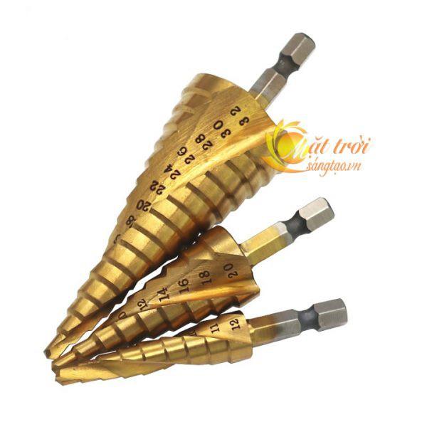 Bộ 3 mũi khoan tháp đường kính từ 4mm – 32mm xoắn ốc