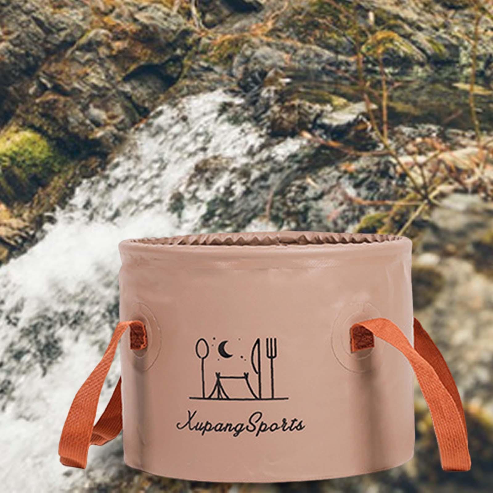 Collapsible Bucket Water Container Waterproof Portable Lightweight with Handle Fishing Bucket Foldable Wash Basin for Hiking Fishing Camping