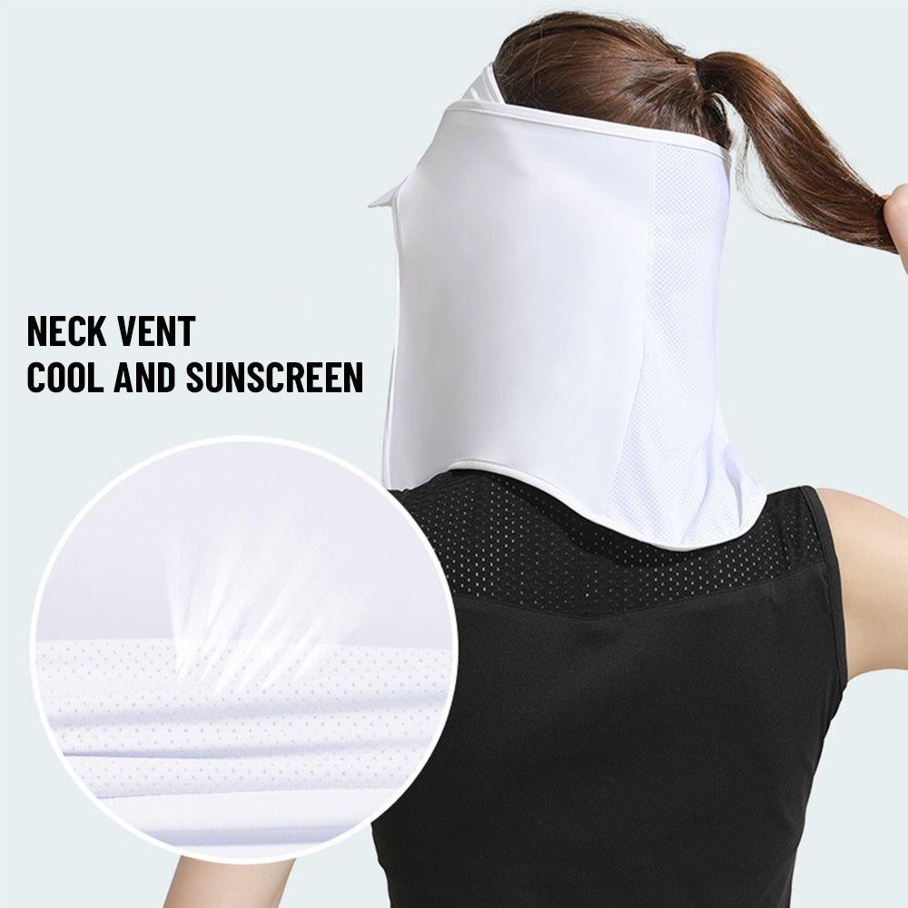 Mùa hè Ice Silk Sun Mat Neck Never Outdoor Sports Face Face Protector Sunshade Arepable UV Protection Cap Casquette Color: Blue