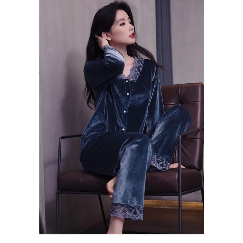 Bộ Đồ Mặc Nhà ️Đồ Ngủ Pijama Nhung Cao Cấp Siêu Mềm Mịn - ELSA