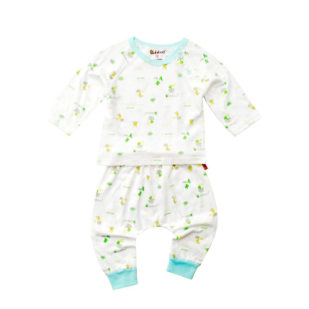 Bộ sơ sinh cài vai cotton mềm mại in hình BABIBOO - BB137